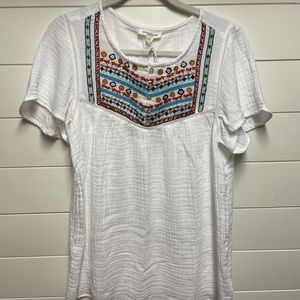 Beachlunchlounge blouse with embroidery